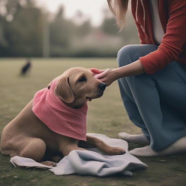 Cleaning a Dog's Paws After a Walk