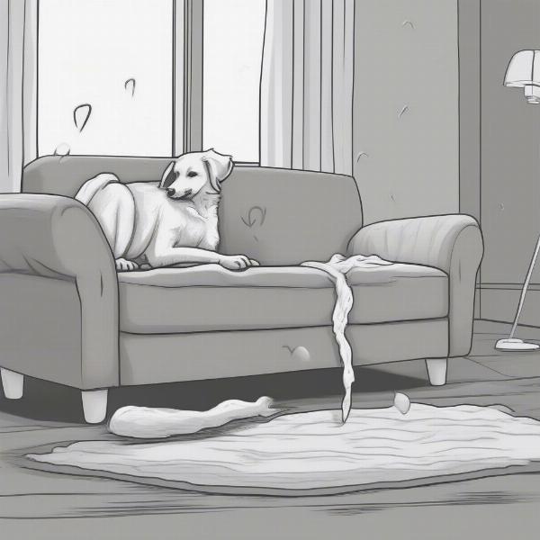 Dog peeing on couch due to anxiety