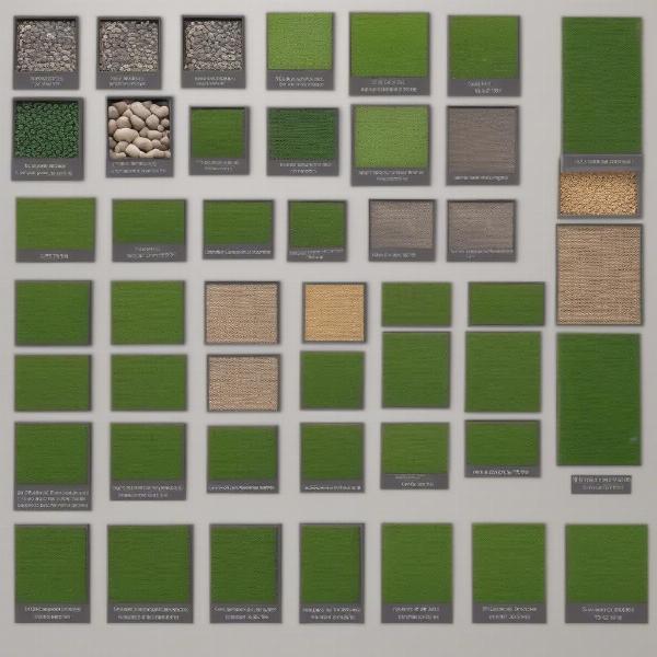 Various dog pen flooring options including grass, concrete, and rubber mats