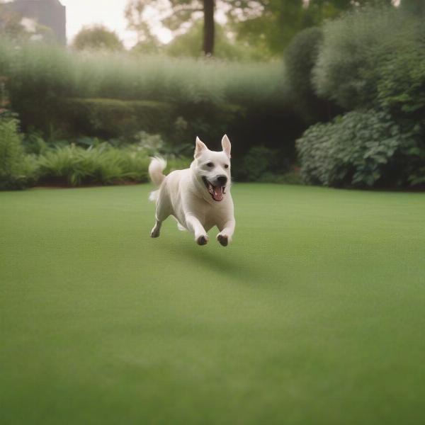 Dog Playing in a Flea-Free Yard