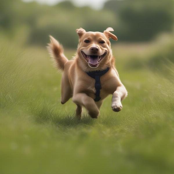 Dog Playing in Grass After Spray Application