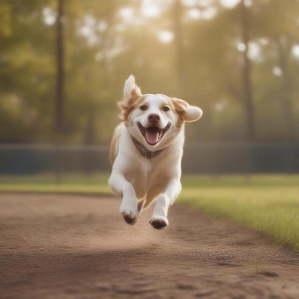 Dog Enjoying Off-Leash Play in a Paddock