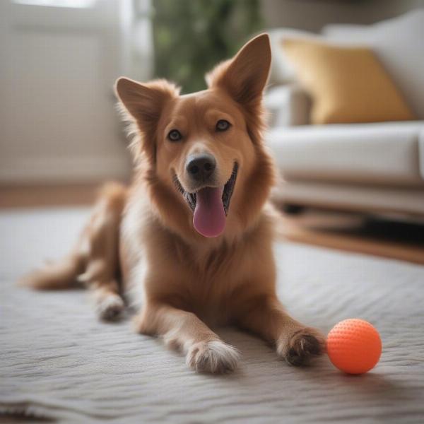 Dog Playing with a Chewy Vuiton Toy