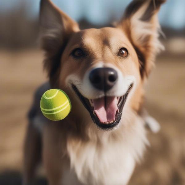 Dog Enjoying a Hero Toy