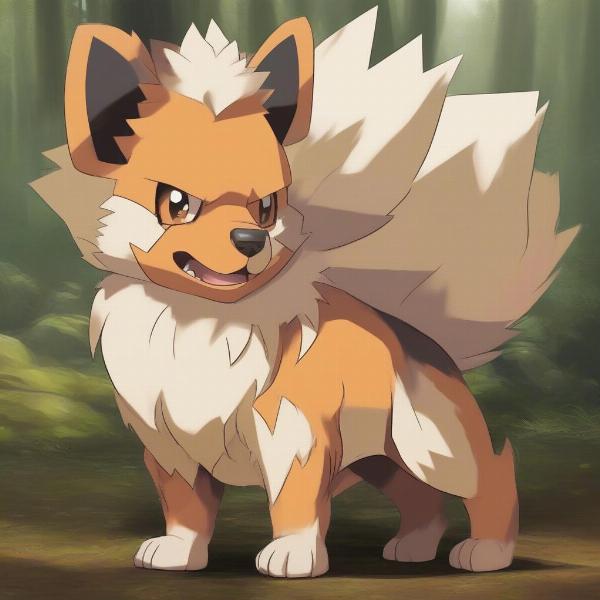 Growlithe and Arcanine, the Puppy Pokemon and the Legendary Pokemon, showcasing loyalty and strength.