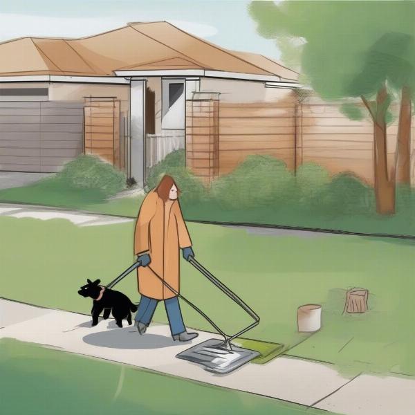 Various dog poop prevention methods, including designated dog walking areas, pooper scooper stations, and low landscaping.