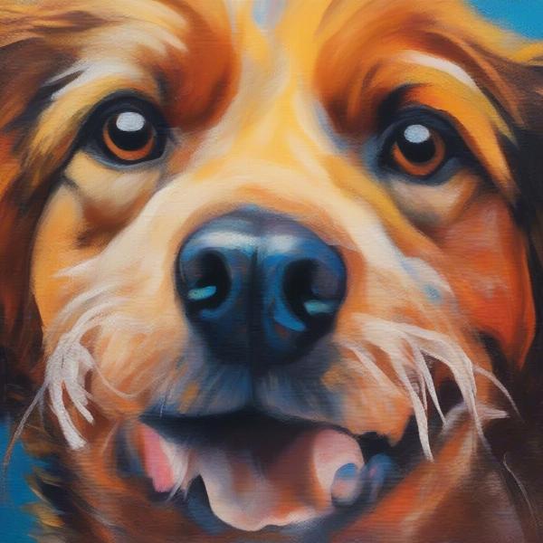 Acrylic painting of a dog portrait