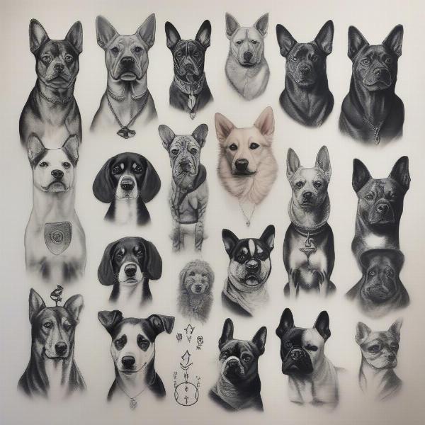 Dog Portrait Tattoo Designs