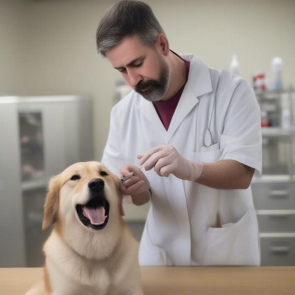 Dog Receiving Rabies Vaccine