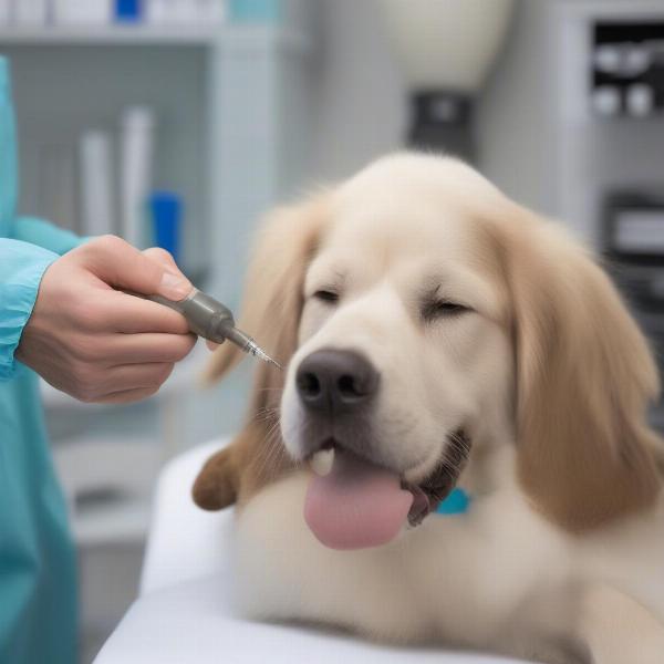 Dog Receiving Veterinary Care