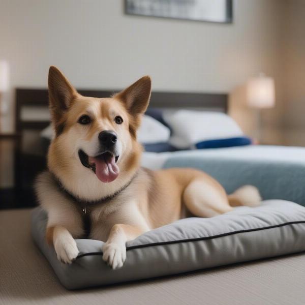 Dog Relaxing in Boarding Suite