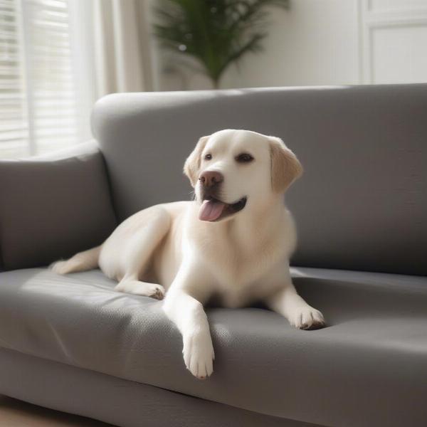 Dog Relaxing on Couch Protector