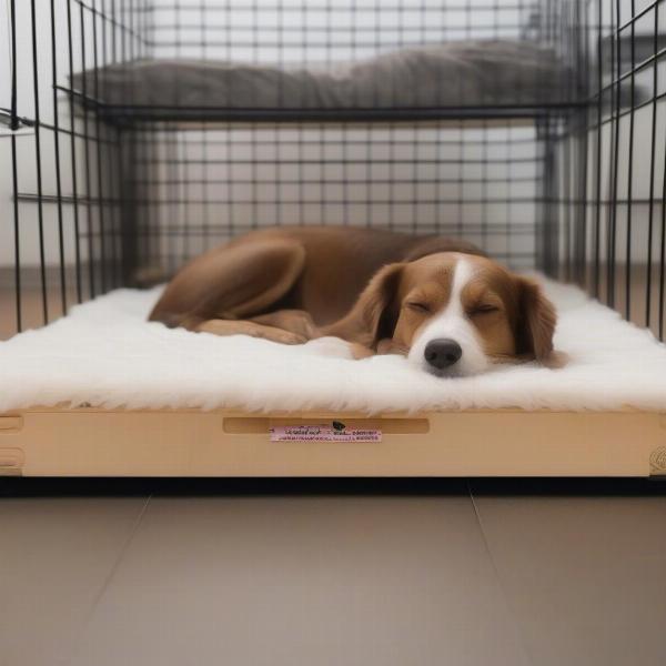 Dog Relaxing on an Orthopedic Crate Mat