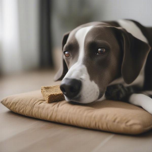 Dog Relaxing with Hemp Treat