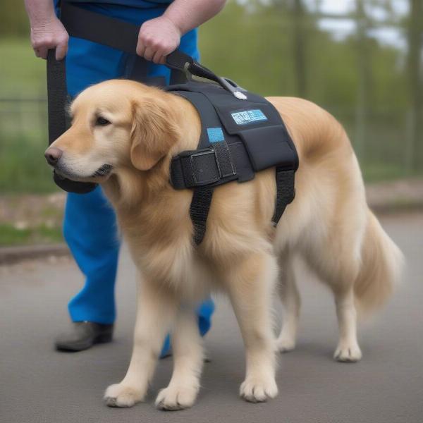 Senior Dog Using a Rescue Sling