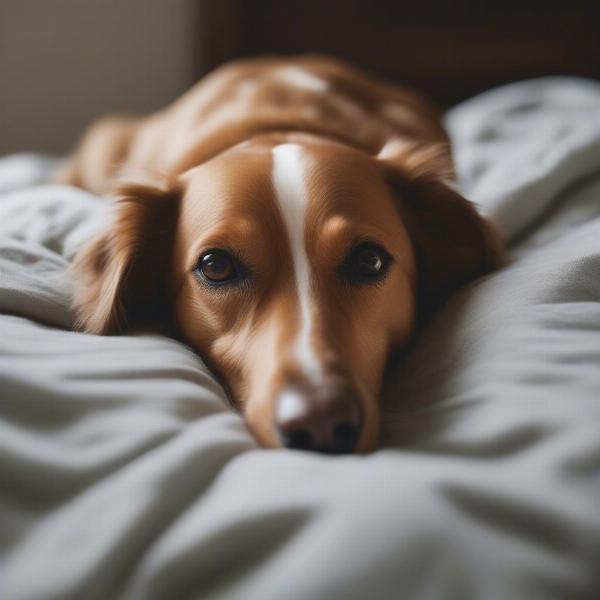 Dog Resting During Heartworm Treatment