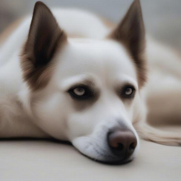 Dog Resting Head on Paw Sad