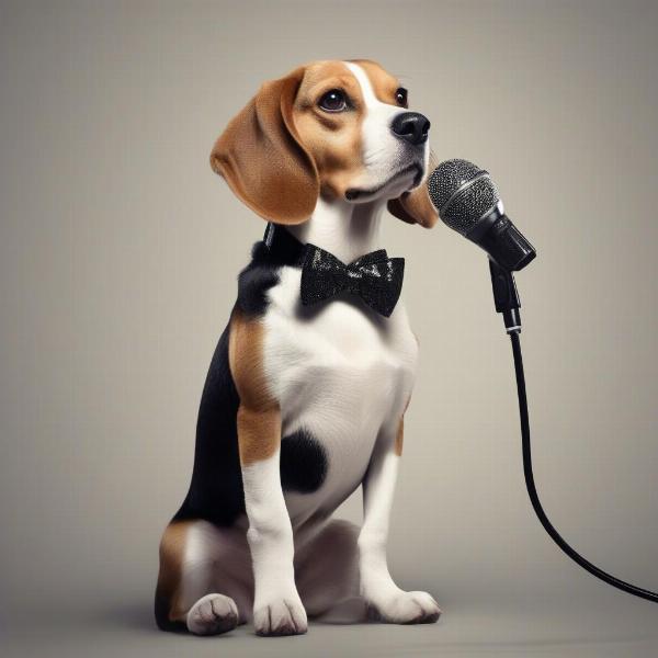 Dog Singing into Microphone