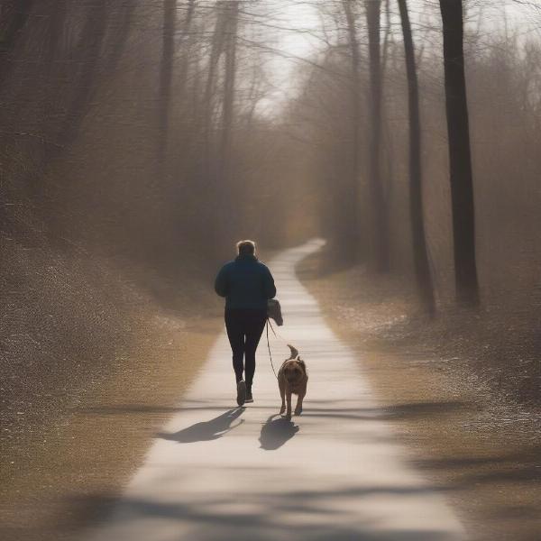 Dog Sitter Walking a Dog in Mississauga