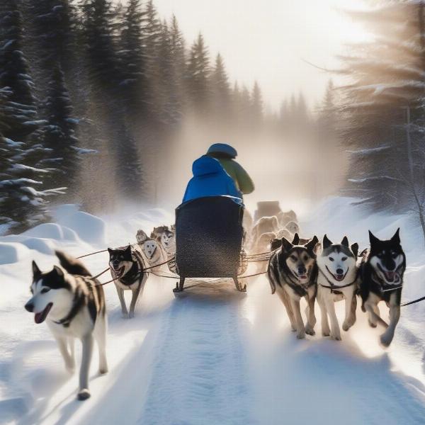 A Musher and Their Team in Action in Quebec