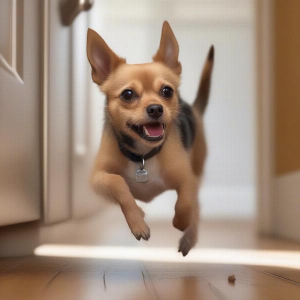 Dog Slipping on Wood Floor