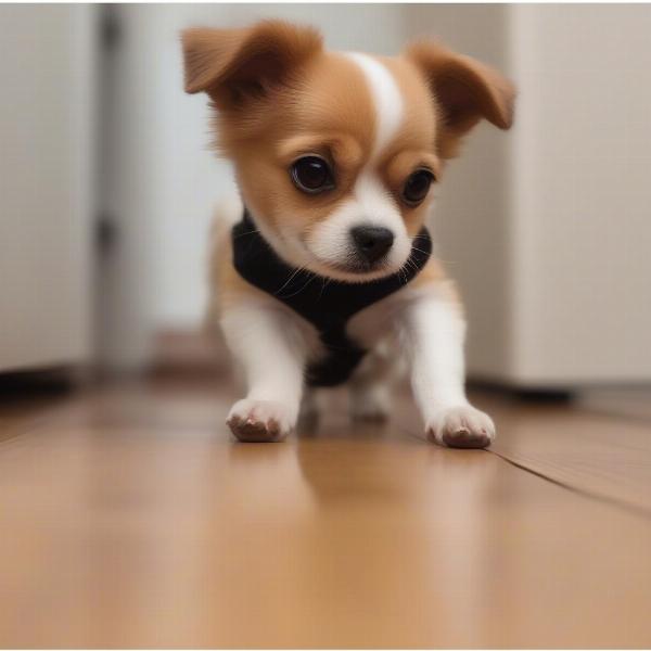 Dog Slipping on Wood Floor