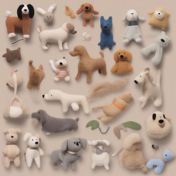 Various dog soft toys