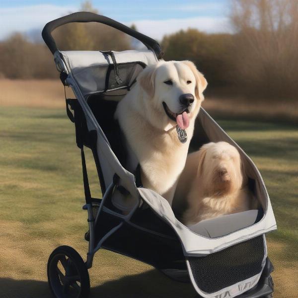 Senior Dog in a Stroller