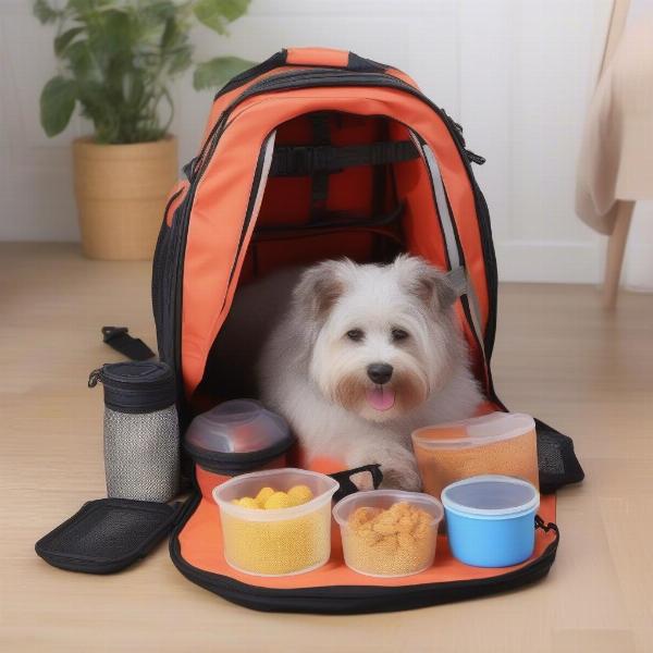 Various dog travel bags showcasing different sizes, styles, and features.