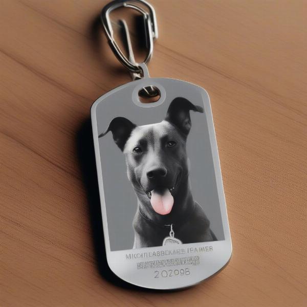 Dog Tag Engraved Picture with Information