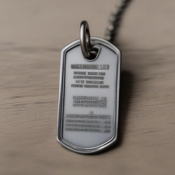 Example of Information on a Dog Tag