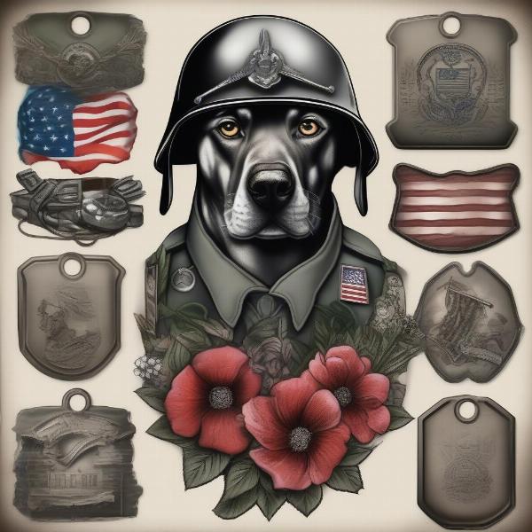 Military Inspired Dog Tag Tattoo Designs