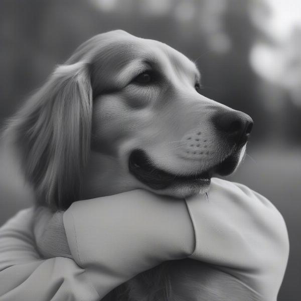 Dog Tolerating a Hug