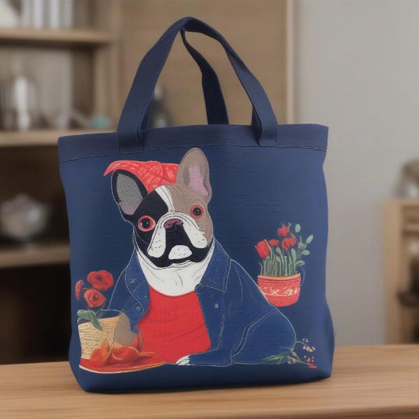 Dog Tote Bag with Breed Illustration