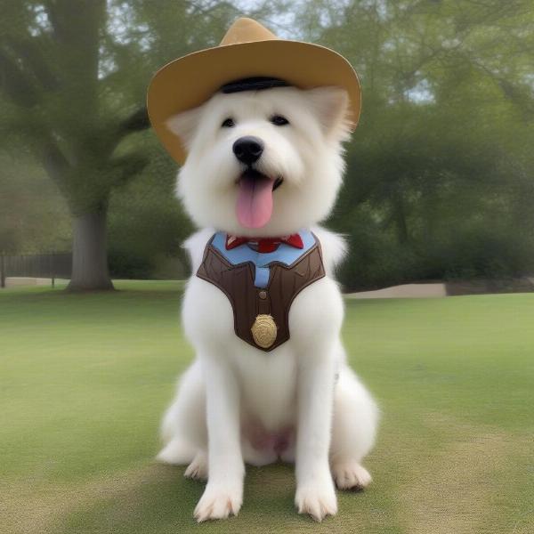 Dog in Woody Costume from Toy Story