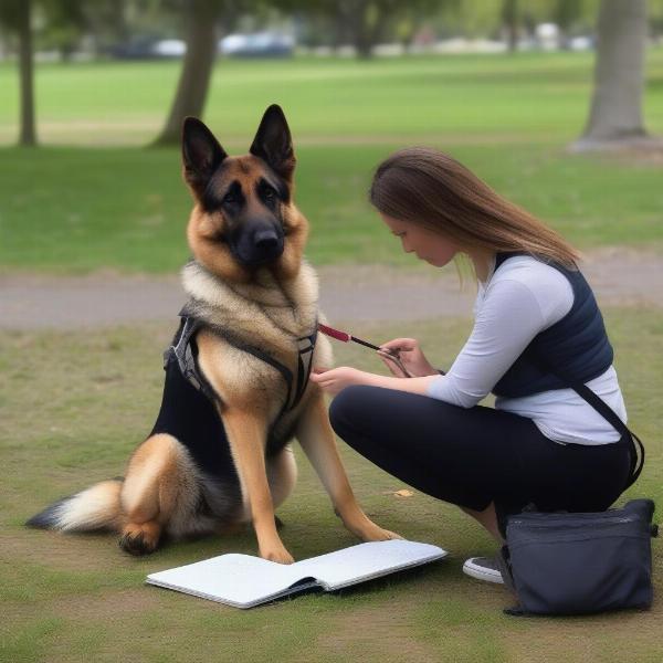 Taking Notes During Dog Training Session