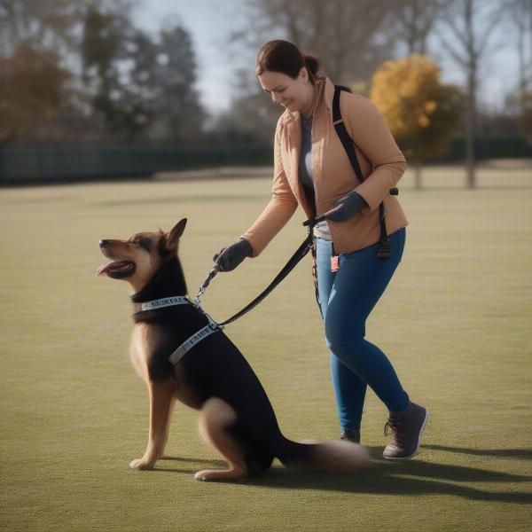 Training a Dog with a Harness and Collar