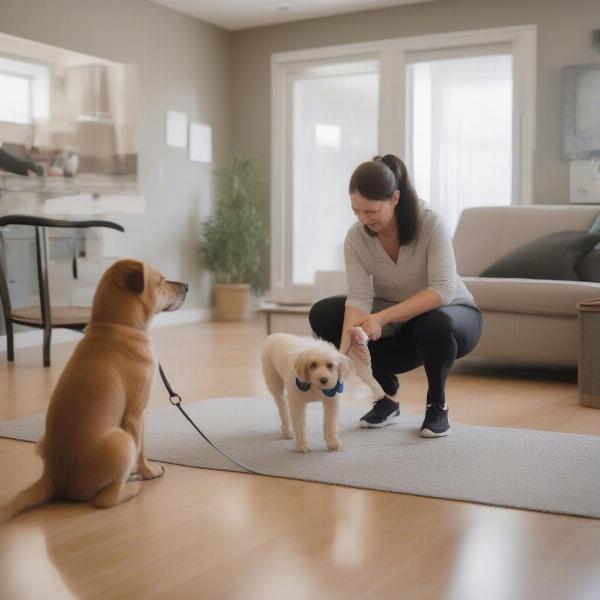 Dog training in-home session in Valparaiso