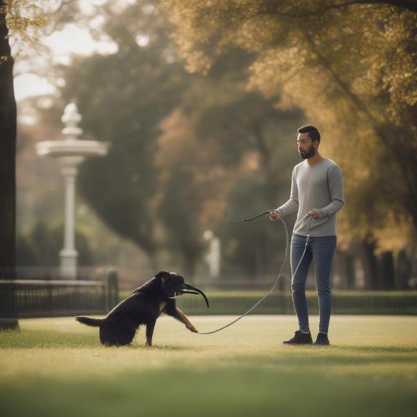 Dog Training Using an Extra Long Leash