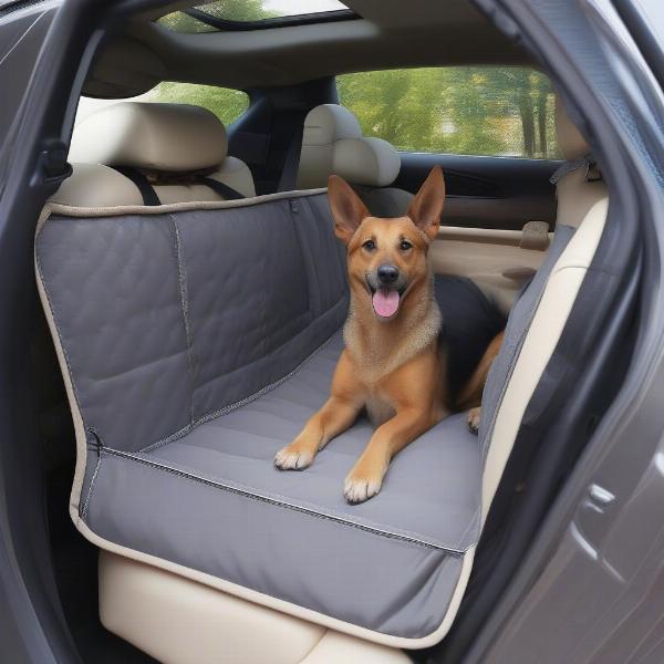 Close-up of the safety features on a dog travel bed for car