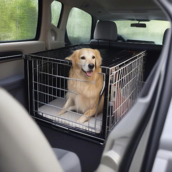 Dog Traveling Comfortably in a Pet Porter Dog Crate