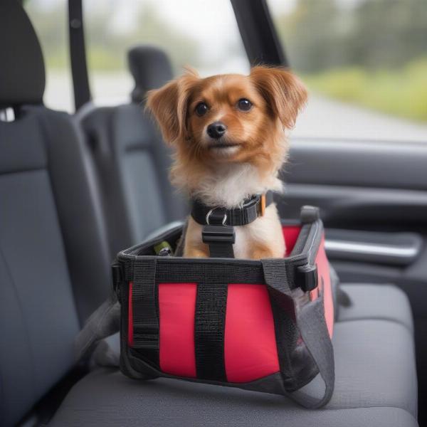 Dog Comfortably Traveling in a Carrier