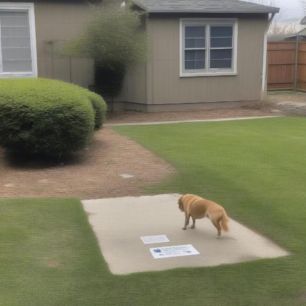 Dog using designated potty area