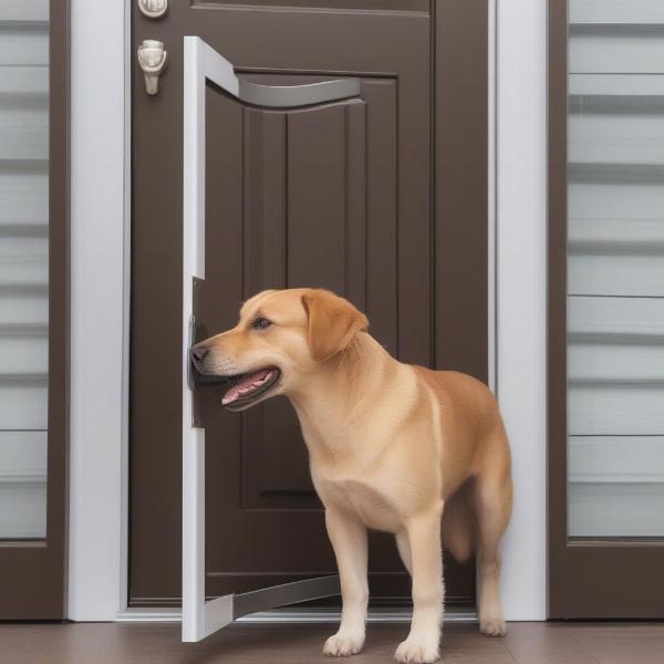 Dog Using a Dog Door