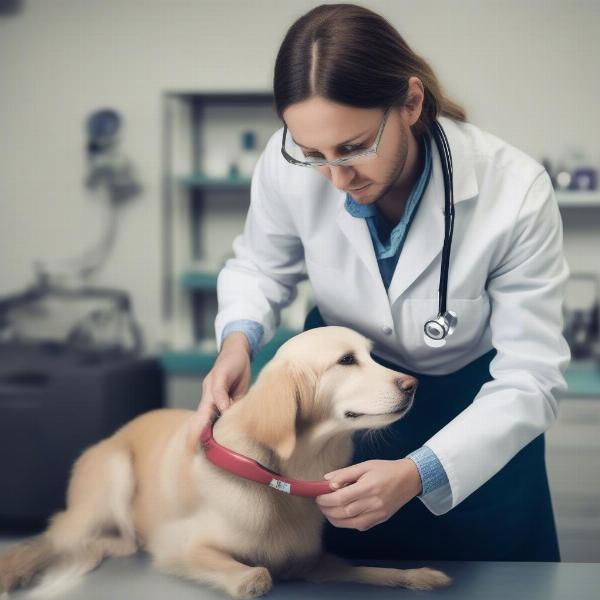 Dog at Vet Checkup in Palm Desert