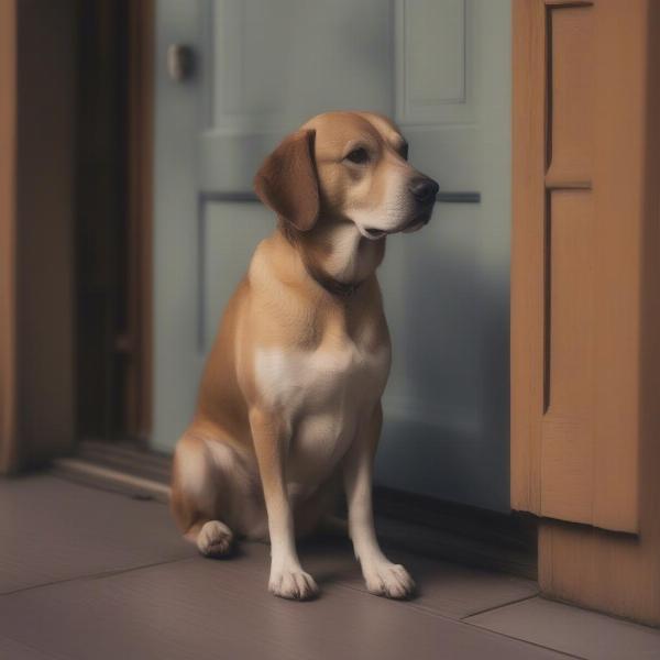 Dog Waiting Patiently by the Door