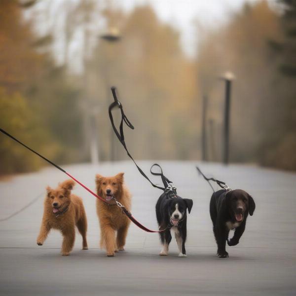 Dog walker using a coupler