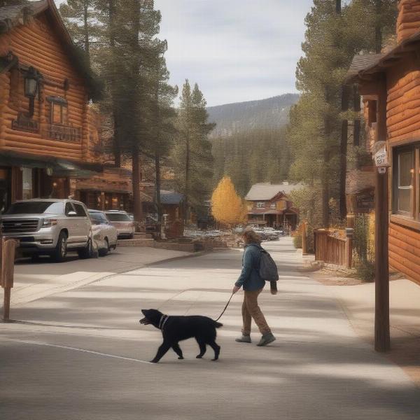 Dog walking in Big Bear Village