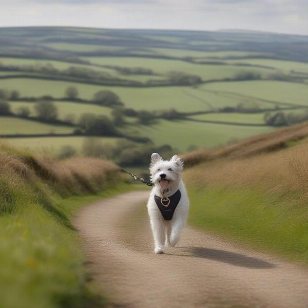 Walking a dog safely in Dorset