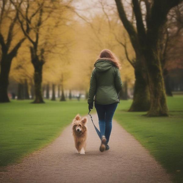 Dog walking in a Dublin park